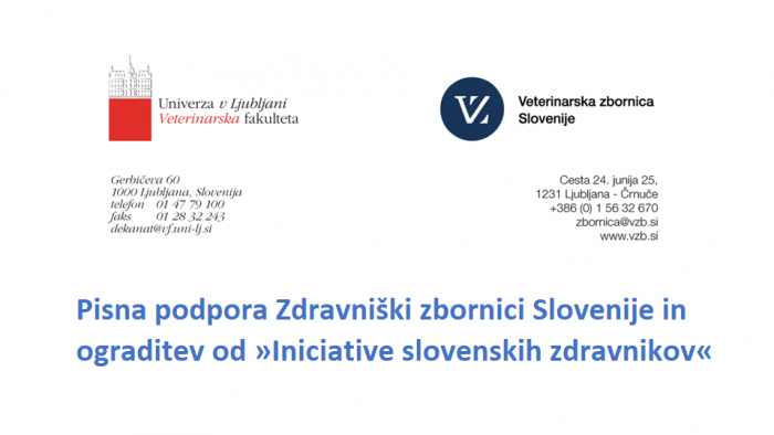Pisna podpora Zdravniški zbornici Slovenije in ograditev od »Iniciative slovenskih zdravnikov«